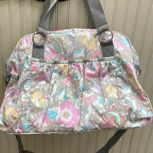 LeSportsac Duffel/Weekender Floral Grey/Taupe pattern
